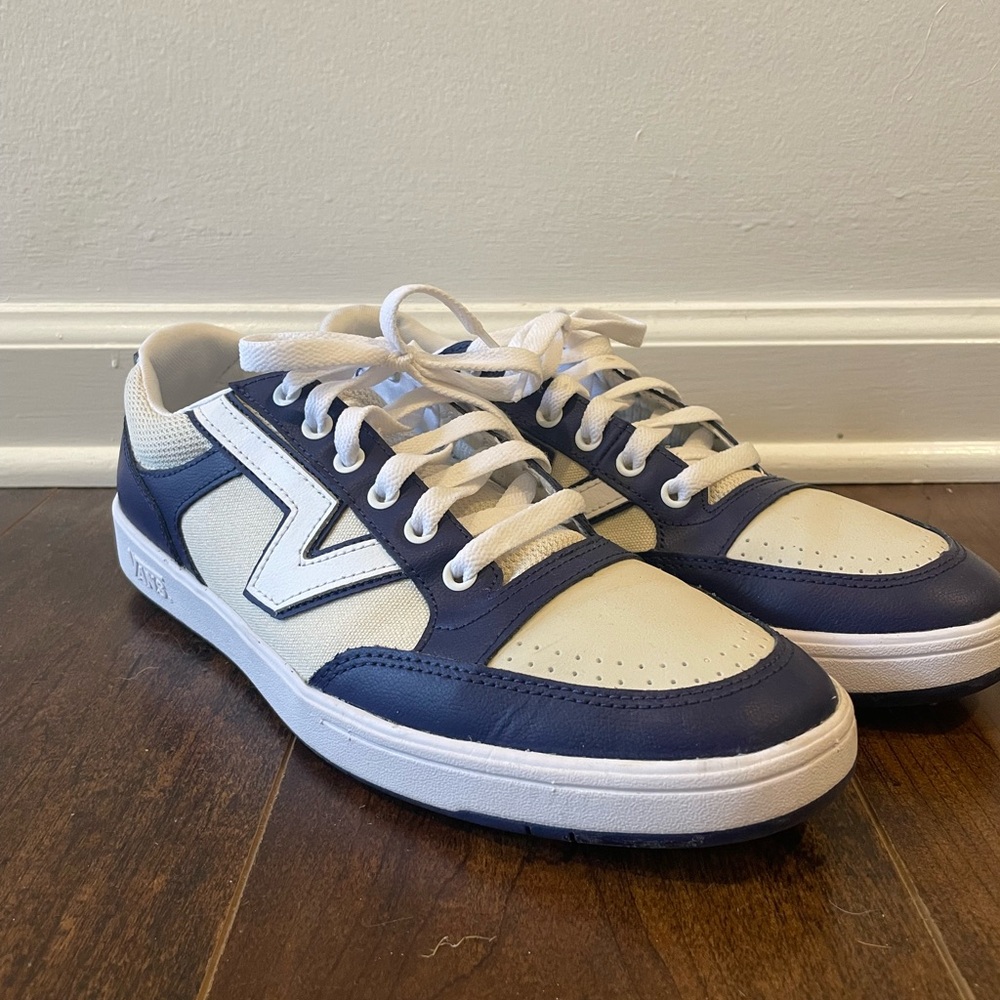 Vans Navy, Cream, & White Men's Sneakers. Only worn three times.